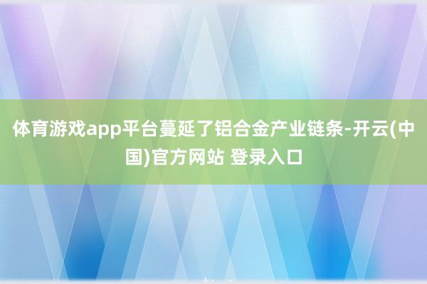 体育游戏app平台蔓延了铝合金产业链条-开云(中国)官方网站 登录入口